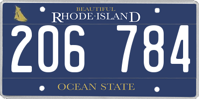 RI license plate 206784