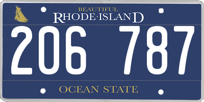RI license plate 206787
