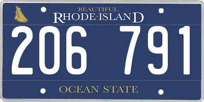 RI license plate 206791