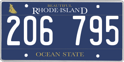 RI license plate 206795