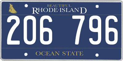 RI license plate 206796