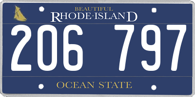 RI license plate 206797