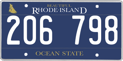 RI license plate 206798