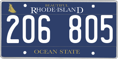 RI license plate 206805