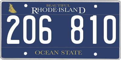 RI license plate 206810