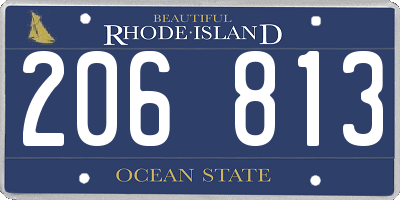 RI license plate 206813