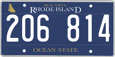 RI license plate 206814