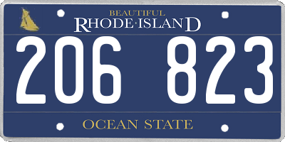 RI license plate 206823