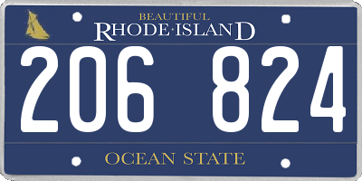 RI license plate 206824