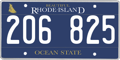 RI license plate 206825