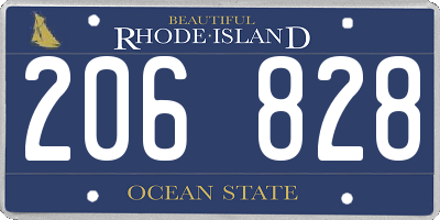 RI license plate 206828