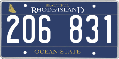 RI license plate 206831