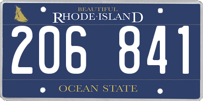 RI license plate 206841