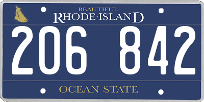RI license plate 206842