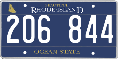 RI license plate 206844