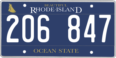 RI license plate 206847