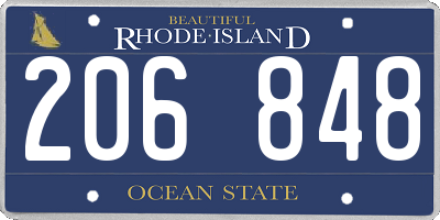 RI license plate 206848