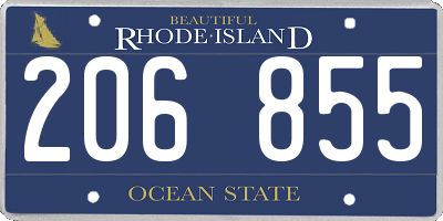 RI license plate 206855