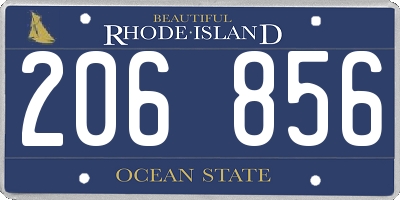 RI license plate 206856