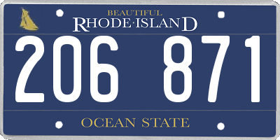 RI license plate 206871