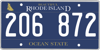 RI license plate 206872