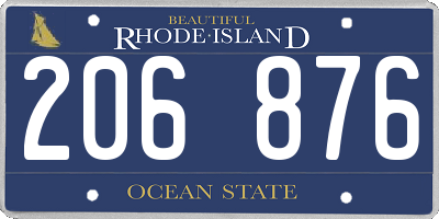 RI license plate 206876