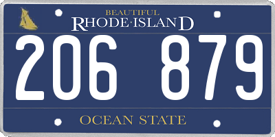 RI license plate 206879