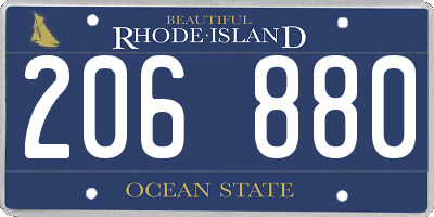 RI license plate 206880