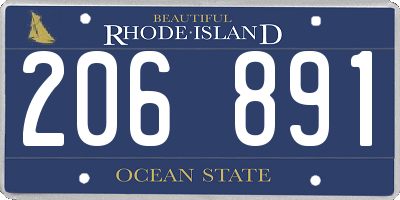 RI license plate 206891