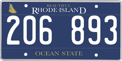 RI license plate 206893