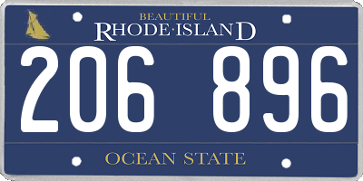 RI license plate 206896