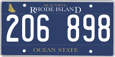 RI license plate 206898