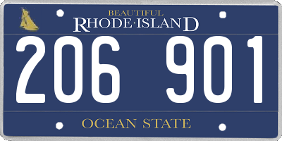 RI license plate 206901