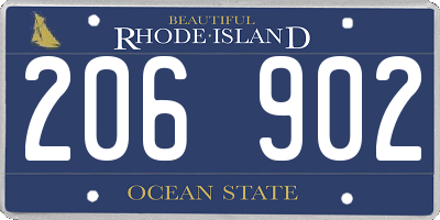 RI license plate 206902