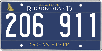 RI license plate 206911