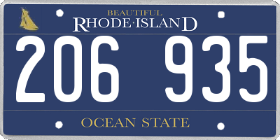 RI license plate 206935