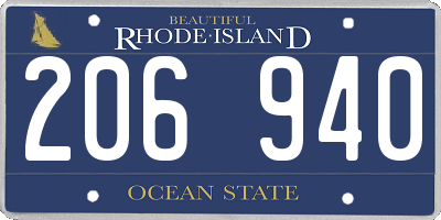 RI license plate 206940