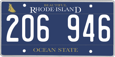 RI license plate 206946