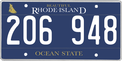 RI license plate 206948