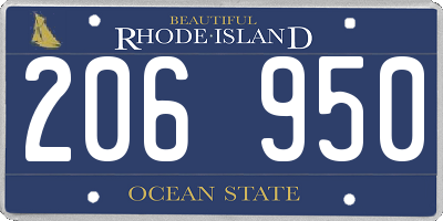 RI license plate 206950