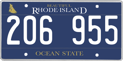RI license plate 206955