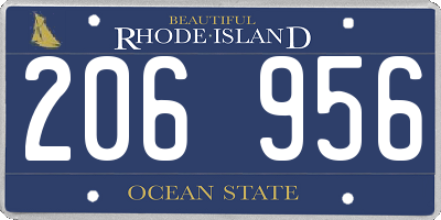 RI license plate 206956