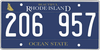 RI license plate 206957