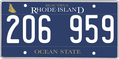 RI license plate 206959