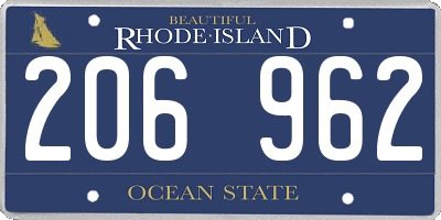 RI license plate 206962