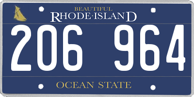 RI license plate 206964