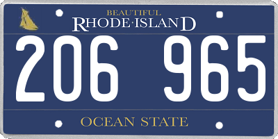RI license plate 206965