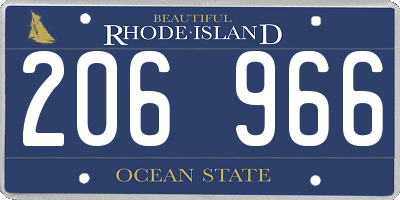 RI license plate 206966