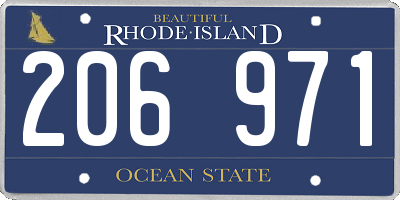 RI license plate 206971