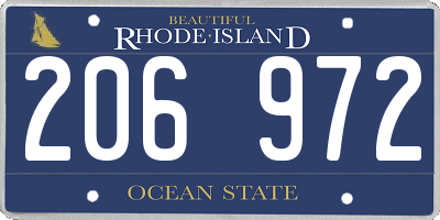RI license plate 206972